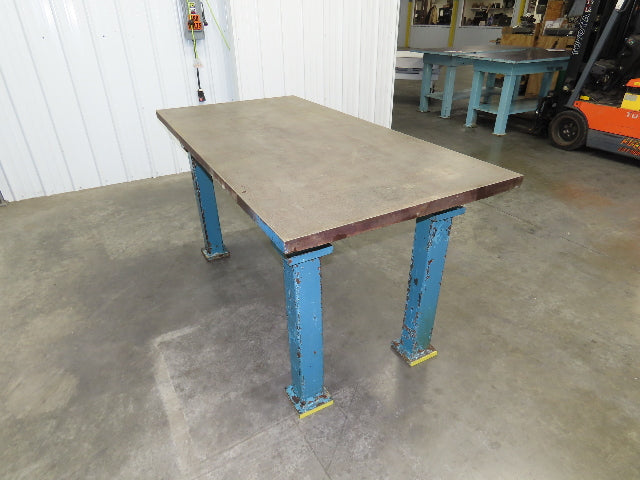 Vintage Precision Steel Welding Layout Table 71x35.5" Cast Iron 1-3/4" Thick Top