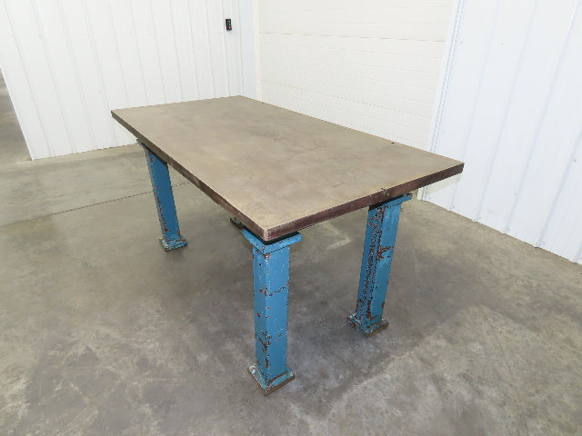 Vintage Precision Steel Welding Layout Table 71x35.5" Cast Iron 1-3/4" Thick Top