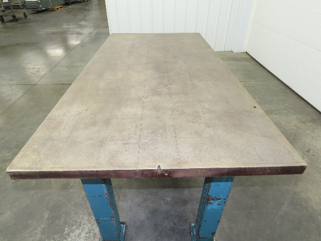 Vintage Precision Steel Welding Layout Table 71x35.5" Cast Iron 1-3/4" Thick Top