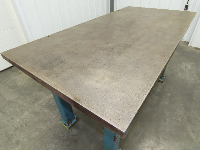 Vintage Precision Steel Welding Layout Table 71x35.5" Cast Iron 1-3/4" Thick Top