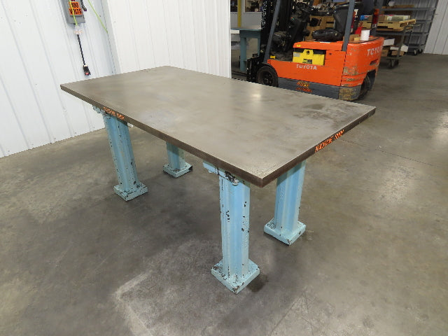 Vintage Precision Steel Welding Layout Table 71-1/2x36" Cast Iron 1-3/8" Top