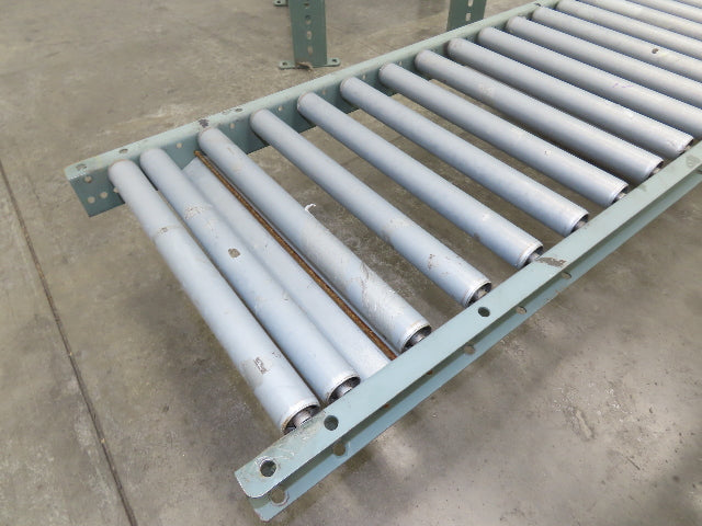 Uline 18"x 10' Gravity Roller Conveyor 1-3/8" Roller 16"BF 2-Sections 20' w/Legs
