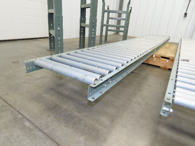 Uline 18"x 10' Gravity Roller Conveyor 1-3/8" Roller 16"BF 2-Sections 20' w/Legs