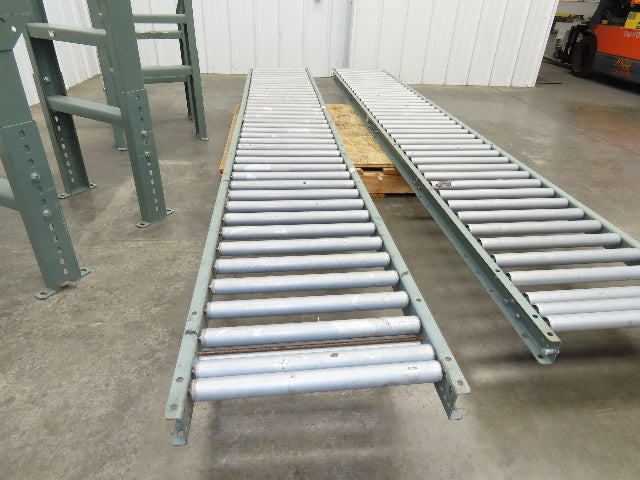 Uline 18"x 10' Gravity Roller Conveyor 1-3/8" Roller 16"BF 2-Sections 20' w/Legs
