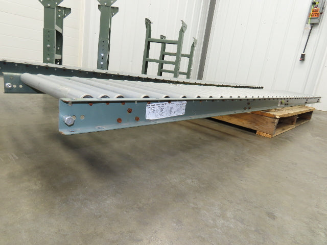 Uline 18"x 10' Gravity Roller Conveyor 1-3/8" Roller 16"BF 2-Sections 20' w/Legs