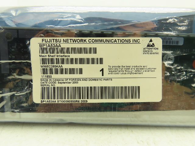 Fujitsu WMEC280KAA BP1A53AA R6 Main Shelf Interface Network Communication Module