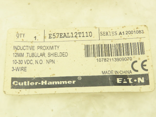 Eaton E57EAL12T110 Inductive Proximity Sensor 12MM X 1 1/4" 10-30VDC 3 Wire