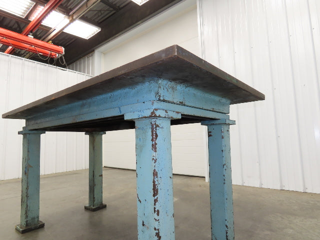 Vintage Precision Steel Welding Layout Table 70x35" Cast Iron 1-1/4" Thick Top