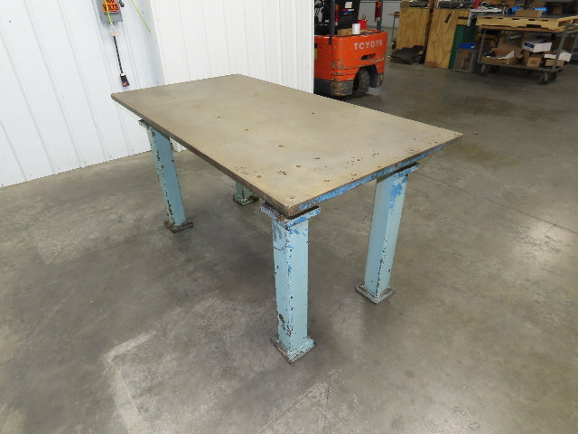 Vintage Precision Steel Welding Layout Table 70x35" Cast Iron 1-1/4" Thick Top
