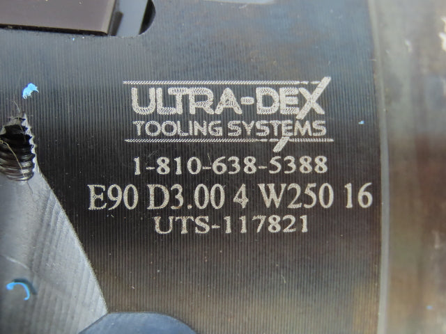 Ultra Dex UTS-117821 4 Flute Indexable End Mill 3" Dia x 8" Flute 56 Insert