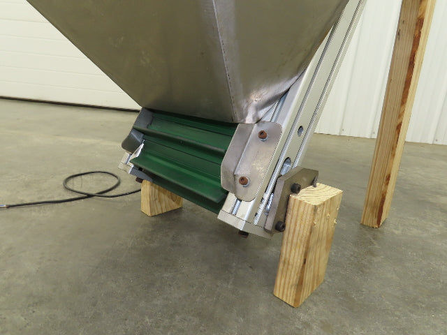 Stainless Hopper Small Parts Feeder Floorbin Elevator 8"x 40"H Conveyor 220V 1PH