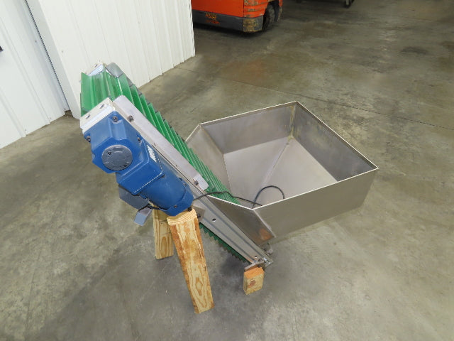 Stainless Hopper Small Parts Feeder Floorbin Elevator 8"x 40"H Conveyor 220V 1PH