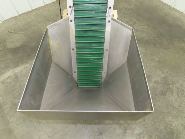 Stainless Hopper Small Parts Feeder Floorbin Elevator 8"x 40"H Conveyor 220V 1PH