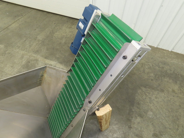 Stainless Hopper Small Parts Feeder Floorbin Elevator 8"x 40"H Conveyor 220V 1PH