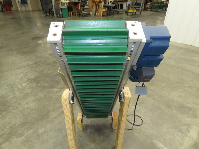 Stainless Hopper Small Parts Feeder Floorbin Elevator 8"x 40"H Conveyor 220V 1PH