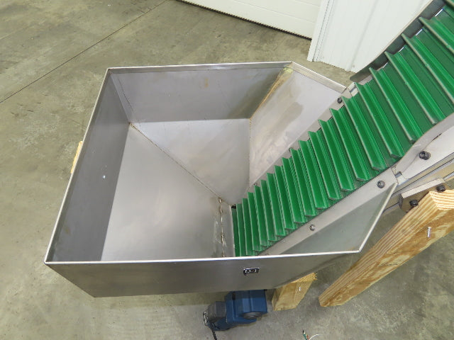 Stainless Hopper Small Parts Feeder Floorbin Elevator 8"x 48"H Conveyor 220V 1PH