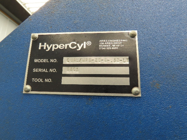 Hypercyl HPS20 Pneumatic Over Hydraulic 20 Ton Press 6" Stroke Punch Die C Frame