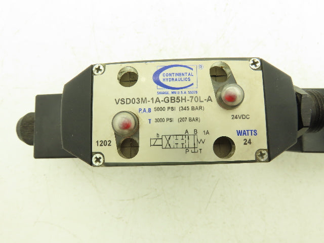 Continental Hydraulics Hydraulic Solenoid Valve 24VDC D03 Lot of 2