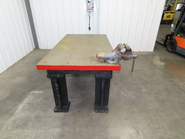 Vintage Precision 2-1/4" Steel Welding Layout Table 66x36" Cast Iron Wilton Vise