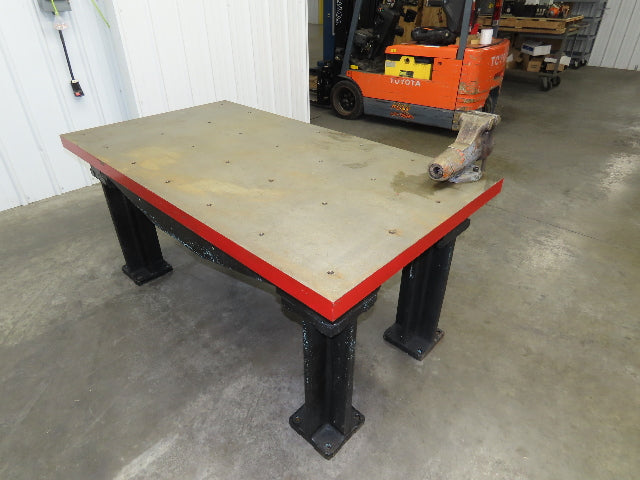 Vintage Precision 2-1/4" Steel Welding Layout Table 66x36" Cast Iron Wilton Vise