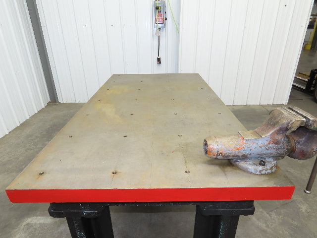 Vintage Precision 2-1/4" Steel Welding Layout Table 66x36" Cast Iron Wilton Vise