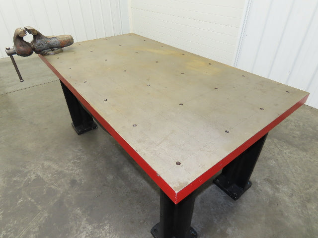 Vintage Precision 2-1/4" Steel Welding Layout Table 66x36" Cast Iron Wilton Vise