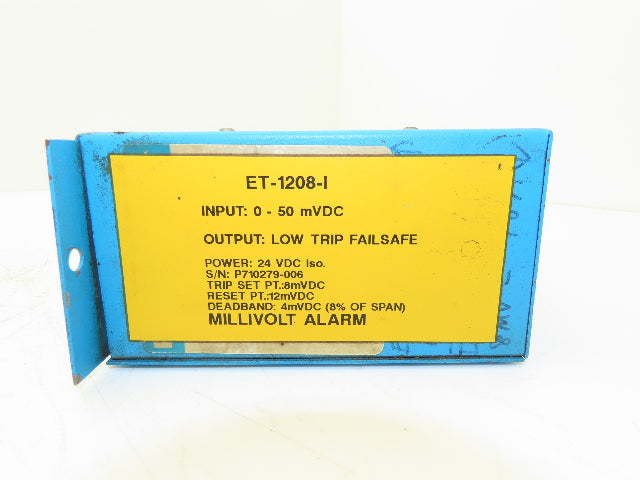 Ametek ET-1208-I Thermocouple Millivolt Alarm Module 24VDC In 0-50 mVDC Out