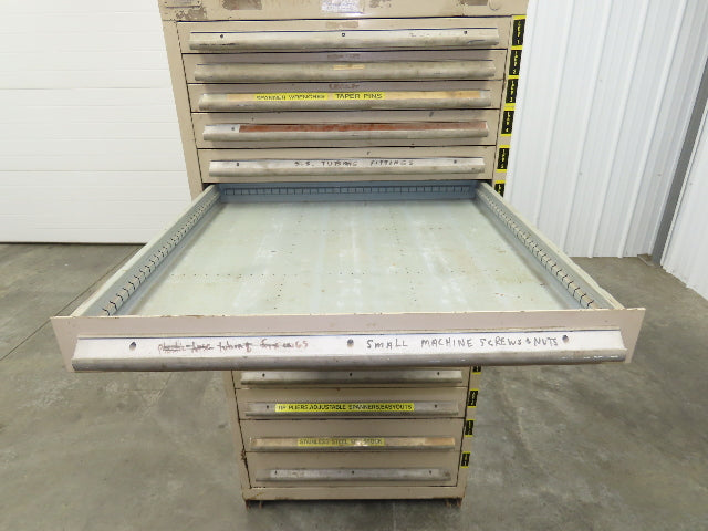 14 Drawer Industrial Tooling Storage Cabinet 30x29x61" Lyon Lista Vidmar Box