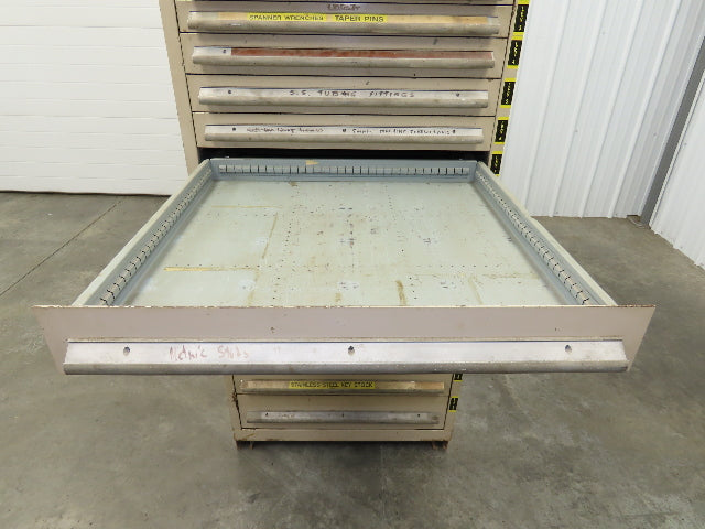 14 Drawer Industrial Tooling Storage Cabinet 30x29x61" Lyon Lista Vidmar Box