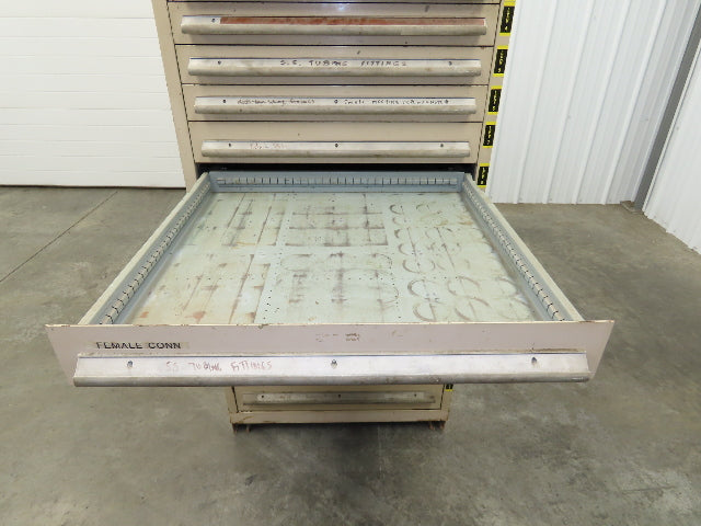 14 Drawer Industrial Tooling Storage Cabinet 30x29x61" Lyon Lista Vidmar Box