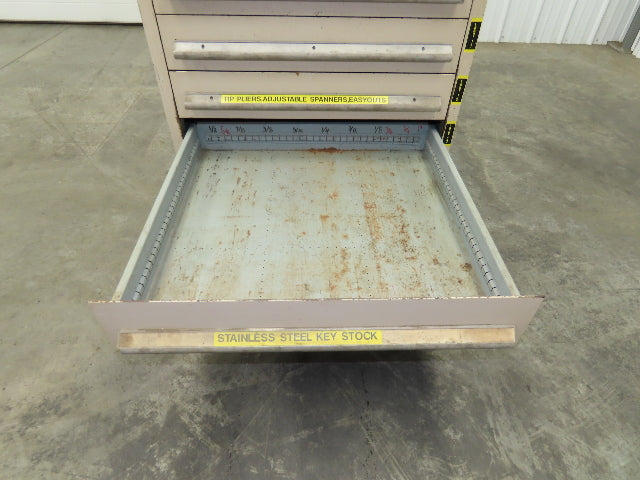 14 Drawer Industrial Tooling Storage Cabinet 30x29x61" Lyon Lista Vidmar Box
