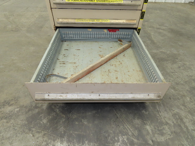 14 Drawer Industrial Tooling Storage Cabinet 30x29x61" Lyon Lista Vidmar Box