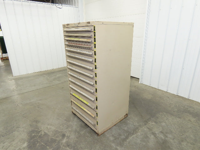 14 Drawer Industrial Tooling Storage Cabinet 30x29x61" Lyon Lista Vidmar Box