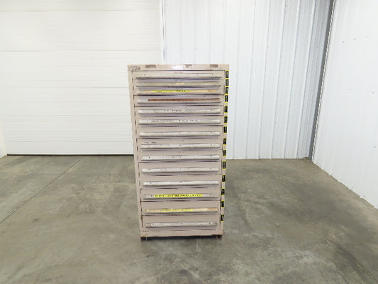 14 Drawer Industrial Tooling Storage Cabinet 30x29x61" Lyon Lista Vidmar Box