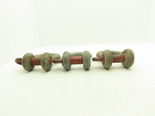 Crosby G-209 Galvanized Carbon Anchor Shackle with 1.63" Screw Pin Lot of 3