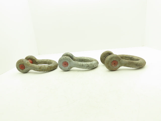 Crosby G-209 Galvanized Carbon Anchor Shackle with 1.63" Screw Pin Lot of 3