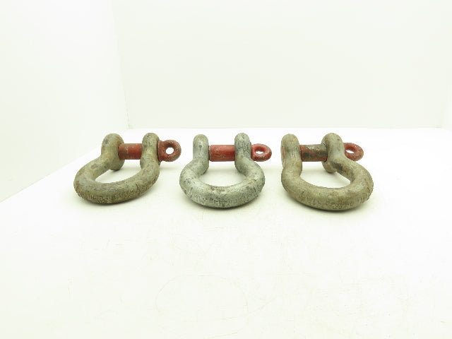 Crosby G-209 Galvanized Carbon Anchor Shackle with 1.63" Screw Pin Lot of 3