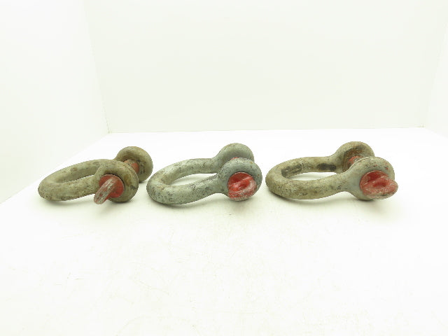 Crosby G-209 Galvanized Carbon Anchor Shackle with 1.63" Screw Pin Lot of 3