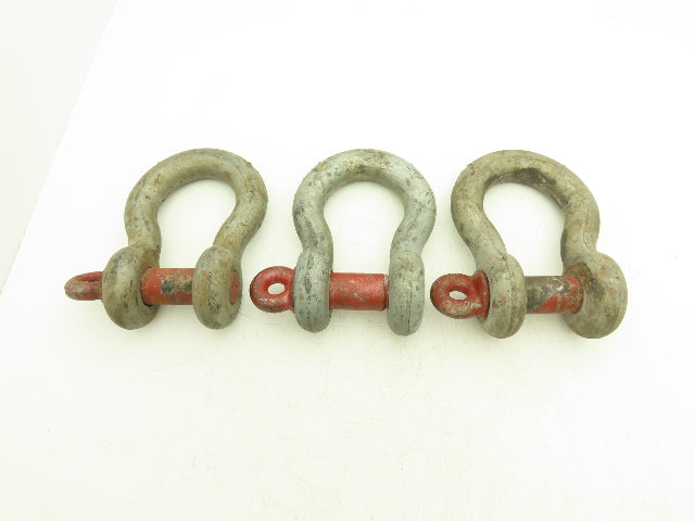 Crosby G-209 Galvanized Carbon Anchor Shackle with 1.63" Screw Pin Lot of 3
