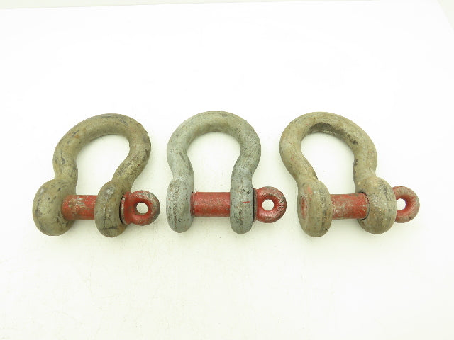 Crosby G-209 Galvanized Carbon Anchor Shackle with 1.63" Screw Pin Lot of 3