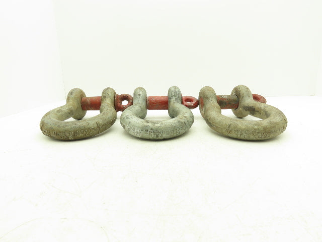 Crosby G-209 Galvanized Carbon Anchor Shackle with 1.63" Screw Pin Lot of 3