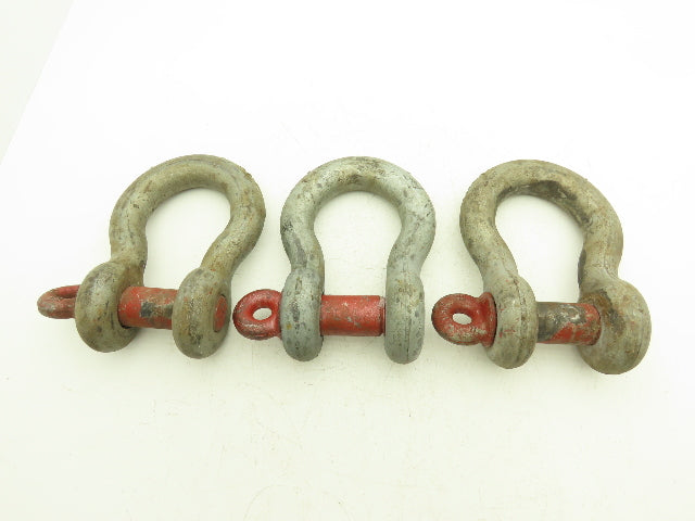 Crosby G-209 Galvanized Carbon Anchor Shackle with 1.63" Screw Pin Lot of 3