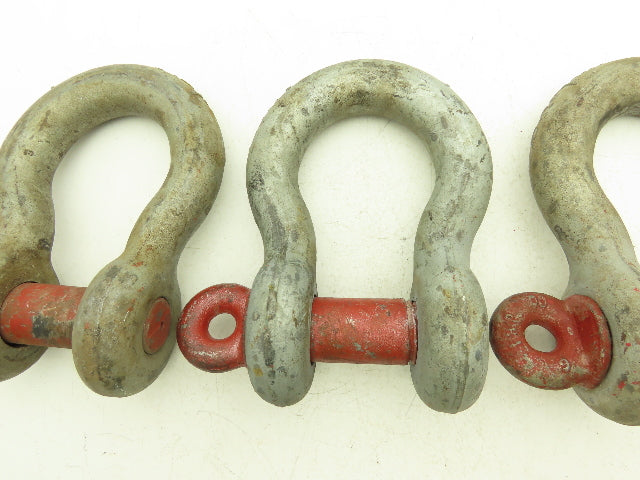 Crosby G-209 Galvanized Carbon Anchor Shackle with 1.63" Screw Pin Lot of 3