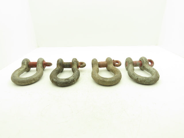 Crosby G-209 1-1/4" Galvanized Carbon Anchor Shackle w/1.38" Screw Pin Lot of 4