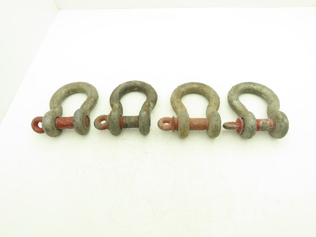 Crosby G-209 1-1/4" Galvanized Carbon Anchor Shackle w/1.38" Screw Pin Lot of 4