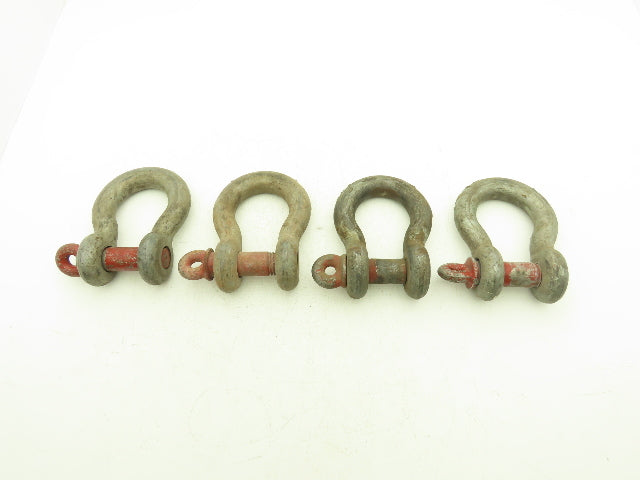 Crosby G-209 1-1/4" Galvanized Carbon Anchor Shackle w/1.38" Screw Pin Lot of 4