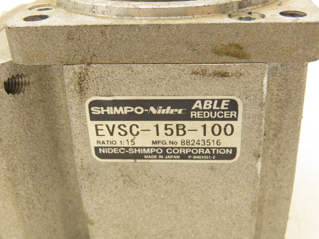 Shimpo-Nidec M-Z1-IAA100-TA Servo Gear Motor 15:1 Gearbox Reducer EVSC-15B-100