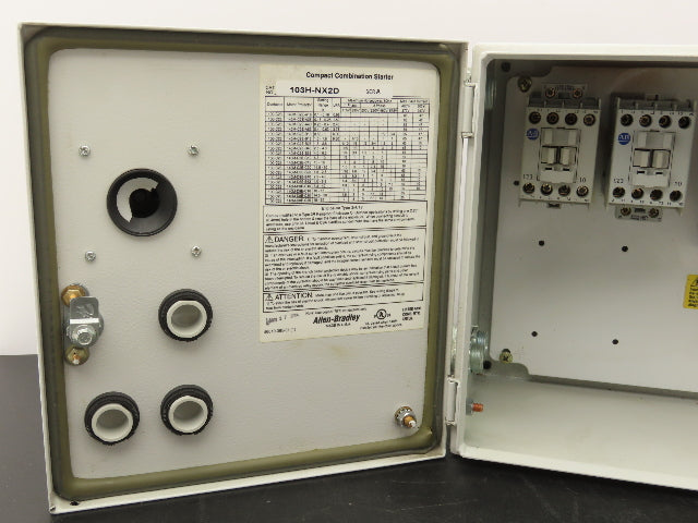 Allen Bradley 103H-NX2D Reversing Motor Starter Enclosed Disconnect 140M-C2E-C10