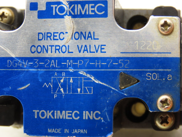 Tokimec DG4V-3-2AL-M-P7-H-7-52 Hydraulic Directional Solenoid Valve 24VDC 4/2
