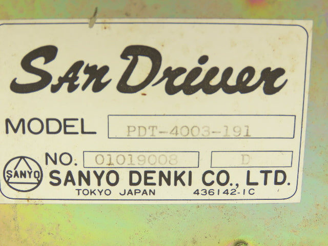 Sanyo Denki San Driver PDT-4003-191 Servo Drive A7-1-10023-IG